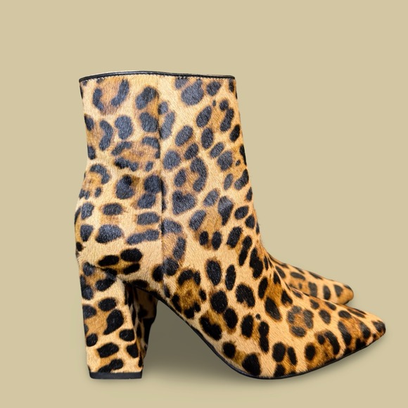 Marc Fisher LTD miYanaraly Sz 5M Leopard Print Ankle Boots Women's New w/ Box - Picture 2 of 9